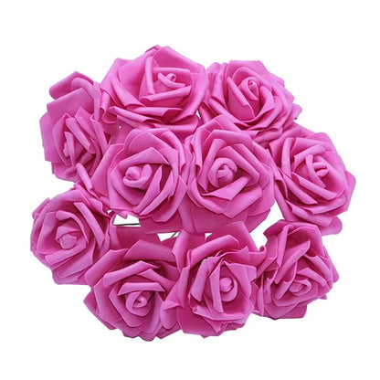 10/20/30 Heads 8CM Artificial PE Foam Rose Flowers Wedding Decorations Bouquet