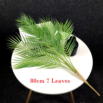 125Cm Large Artificial Palm Tree Tropical Plants Branch Plastic Fake Leaves Green Monstera for Christmas Home Garden Room Decor