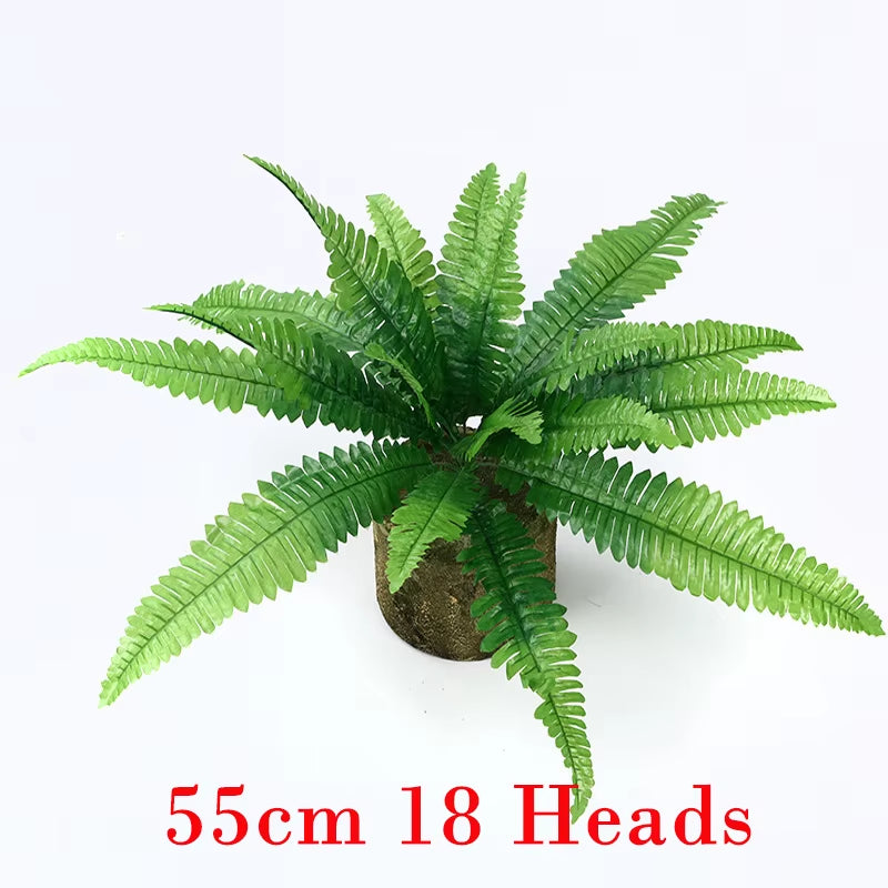 50Cm 9 Fork Big Fake Palm Tree Leaf Tropical Artificial Plant Bouquet Real Touch Palm Leaves for Hawaii Party Autumn Home Decor