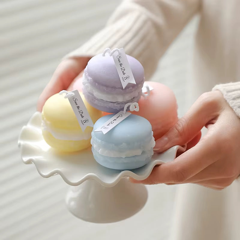 Macaroon Shape Scented Aromatic Candles Natural Soy Wax Candles Cute Aromatherapy Candle Wedding Home Decoration Birthday Gifts