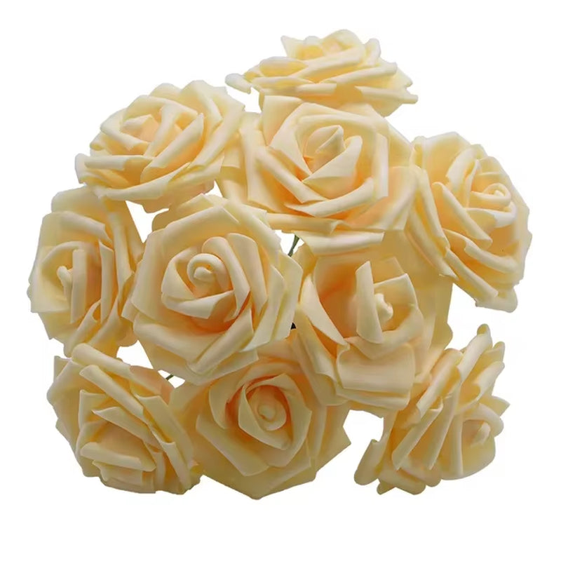 10/20/30 Heads 8CM Artificial PE Foam Rose Flowers Wedding Decorations Bouquet