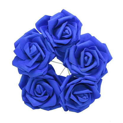 10/20/30 Heads 8CM Artificial PE Foam Rose Flowers Wedding Decorations Bouquet