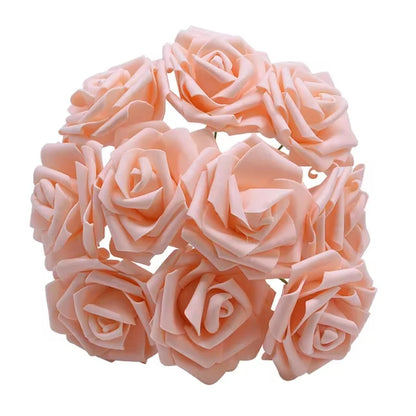 10/20/30 Heads 8CM Artificial PE Foam Rose Flowers Wedding Decorations Bouquet