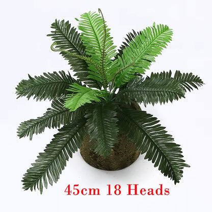 50Cm 9 Fork Big Fake Palm Tree Leaf Tropical Artificial Plant Bouquet Real Touch Palm Leaves for Hawaii Party Autumn Home Decor