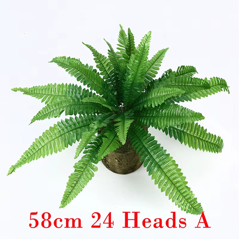 50Cm 9 Fork Big Fake Palm Tree Leaf Tropical Artificial Plant Bouquet Real Touch Palm Leaves for Hawaii Party Autumn Home Decor