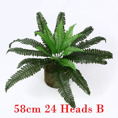 50Cm 9 Fork Big Fake Palm Tree Leaf Tropical Artificial Plant Bouquet Real Touch Palm Leaves for Hawaii Party Autumn Home Decor