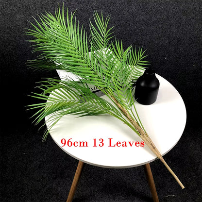 125Cm Large Artificial Palm Tree Tropical Plants Branch Plastic Fake Leaves Green Monstera for Christmas Home Garden Room Decor