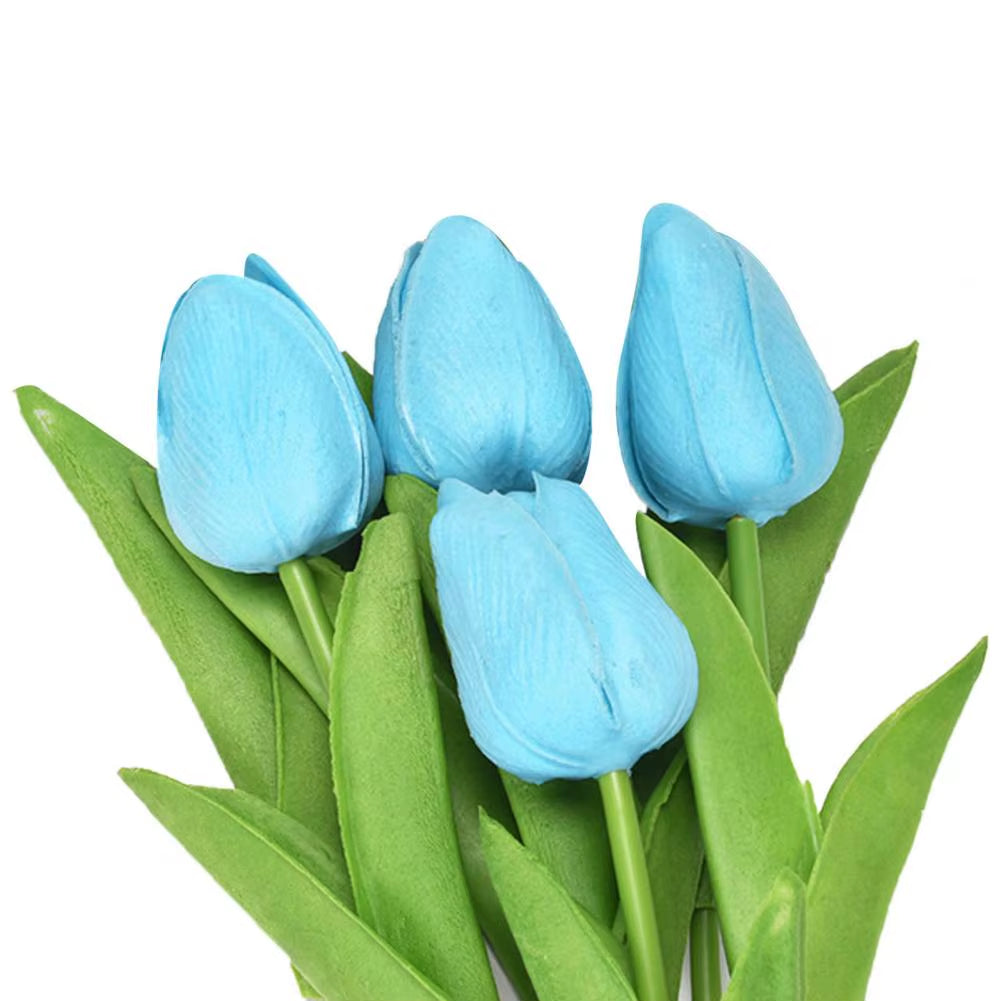 5Pcs Fake Flowers Nice-Looking Attractive Charming Artificial Floral Tulip Flores Artificiales Fake Flowers Bouquets for Home