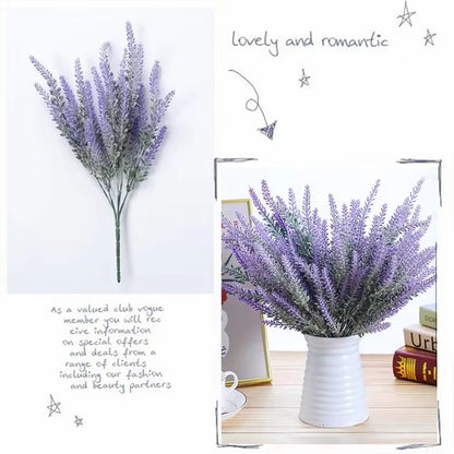 1 Bouquet Provence Lavender Artificial Flowers Garden Decoration Outdoor High Quality Fake Flower for Home Decorative Flowers