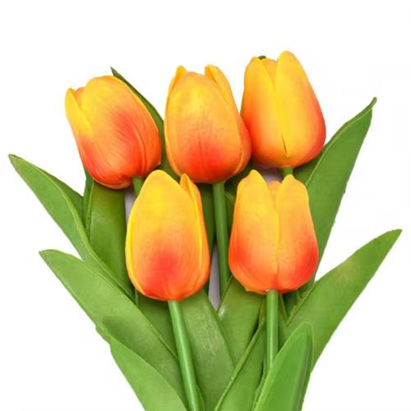 5Pcs Fake Flowers Nice-Looking Attractive Charming Artificial Floral Tulip Flores Artificiales Fake Flowers Bouquets for Home