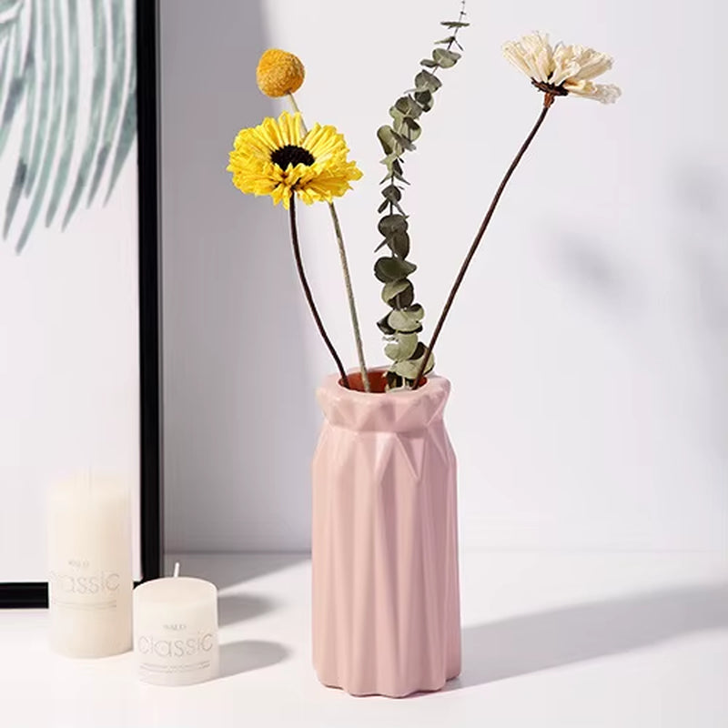 Home Nordic Plastic Vase Simple Small Fresh Flower Pot Storage Bottle for Flowers Living Room Modern Home Decoration Ornaments